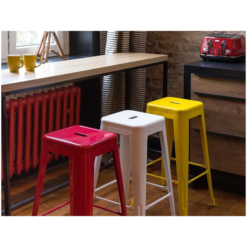 Set Di 2 Sgabelli Da Bar In Metallo Giallo 76 Cm Cabrillo - Foto 2