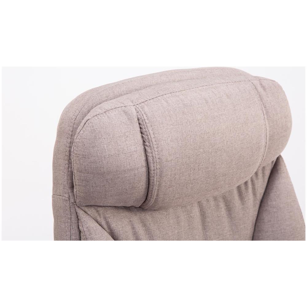 Sedia Ufficio Troy con Braccioli in Tessuto I Poltrona Relax con Poggiapiedi Estraibile I Sedia Poltrona Ergonomica Carico Max 160 kg Tortora - Foto 5