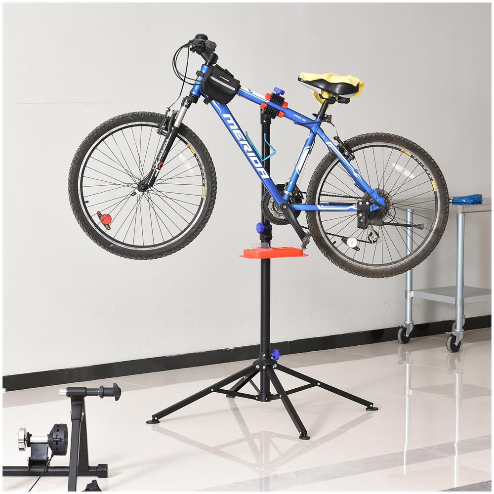 HOMCOM - Cavalletto Manutenzione Bicicletta Morsetto 360° E Vassoio  Portautensili Nero - ePRICE