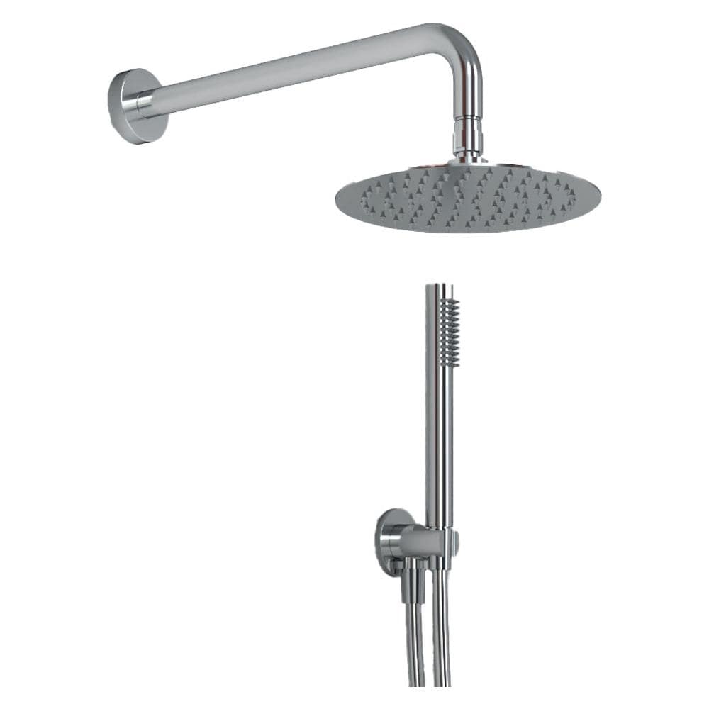 Kit Doccia Tondo 1 Diametro 20 Cm Soffione Braccio Presa Acqua Doccetta Laccio *** Tipo Di Accessorio : Soffione 2 Mm Spessore - Foto 1