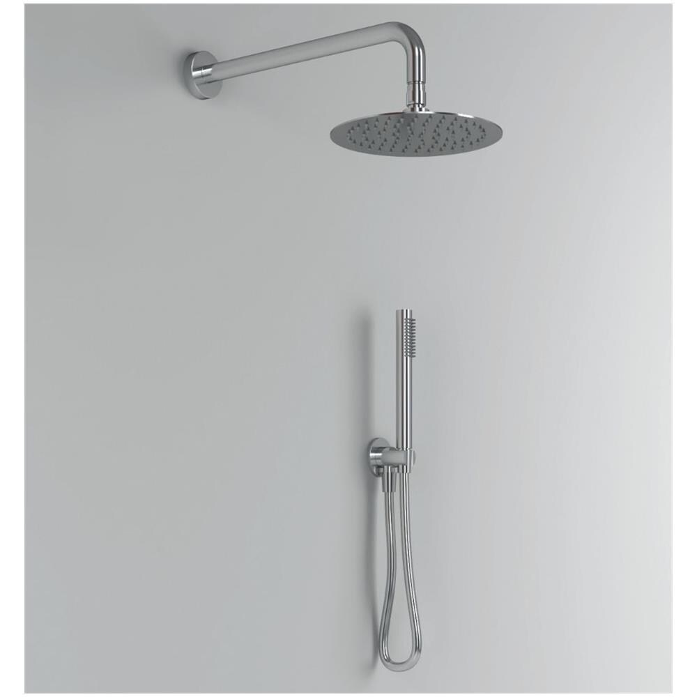 Kit Doccia Tondo 1 Diametro 20 Cm Soffione Braccio Presa Acqua Doccetta Laccio *** Tipo Di Accessorio : Soffione 2 Mm Spessore - Foto 2