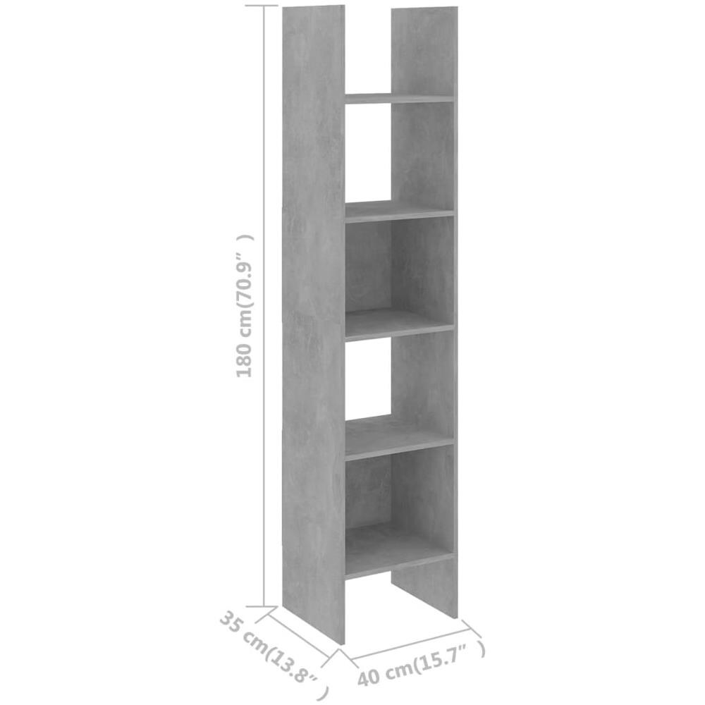 Libreria Grigio Cemento 40x35x180 cm in Legno Multistrato - Foto 9