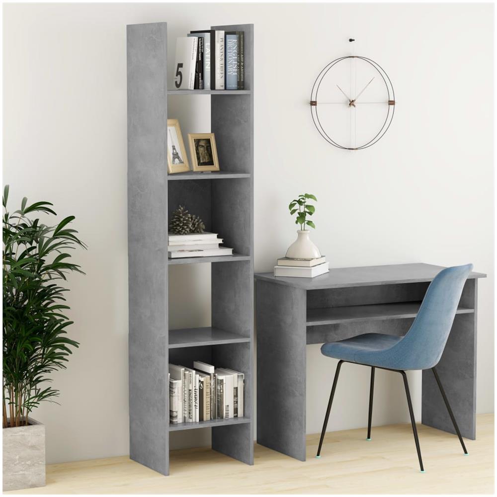 Libreria Grigio Cemento 40x35x180 cm in Legno Multistrato - Foto 1
