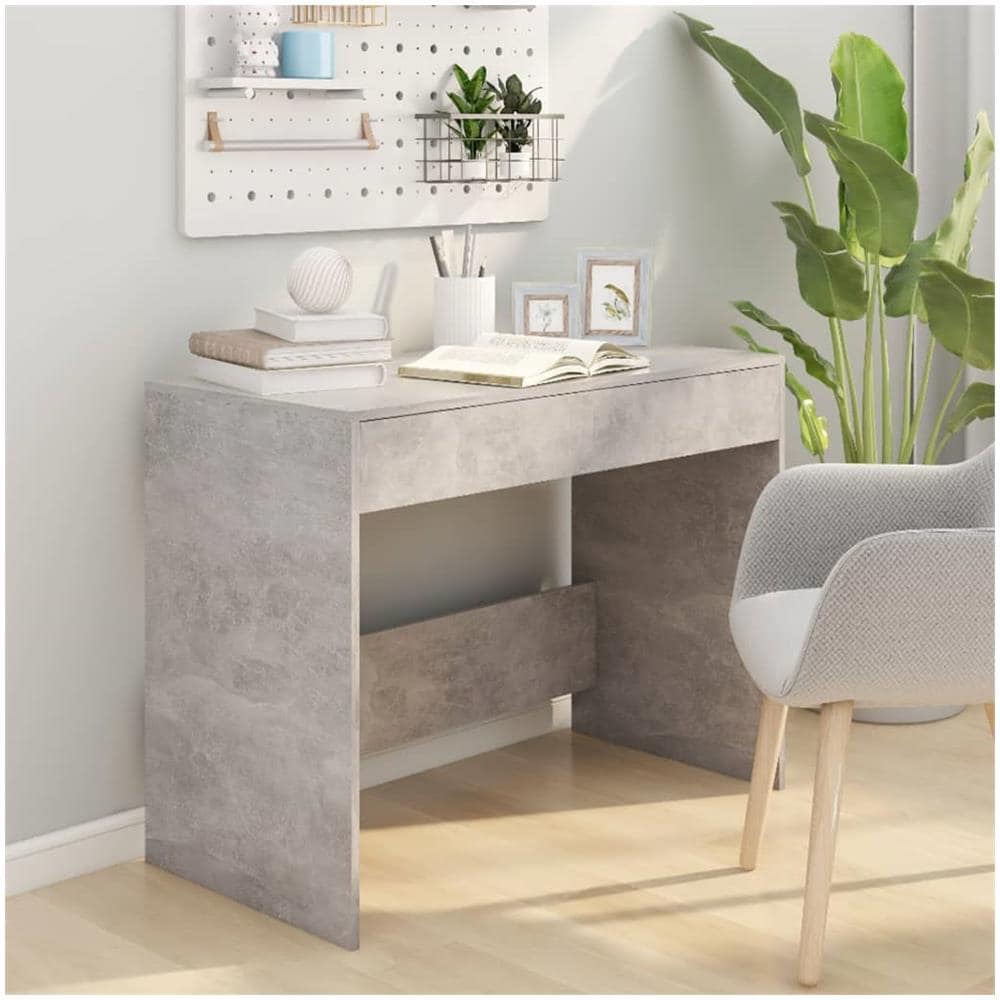 Scrivania Grigio Cemento 101x50x76,5 cm in Truciolato - Foto 3