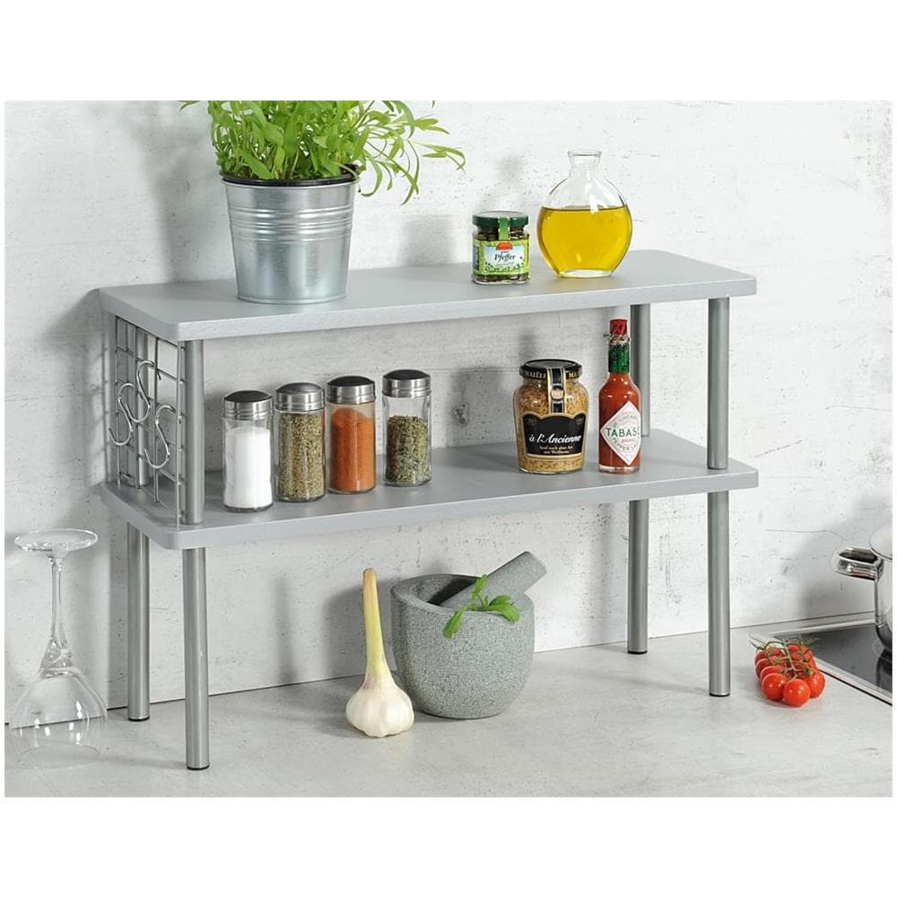 Mensola Da Cucina Per Spezie E Utensili, 2 Livelli, Bianco, - Foto 2