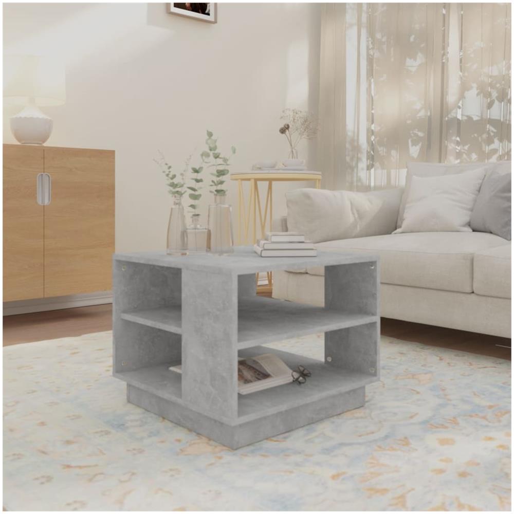 Tavolino da Salotto Grigio Cemento 55x55x43 cm in Truciolato - Foto 3