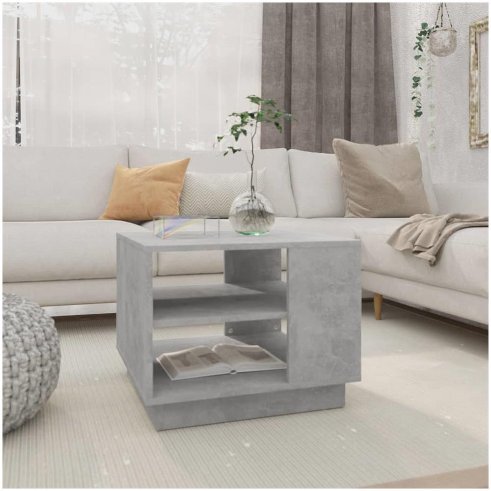 Tavolino da Salotto Grigio Cemento 55x55x43 cm in Truciolato - Foto 1