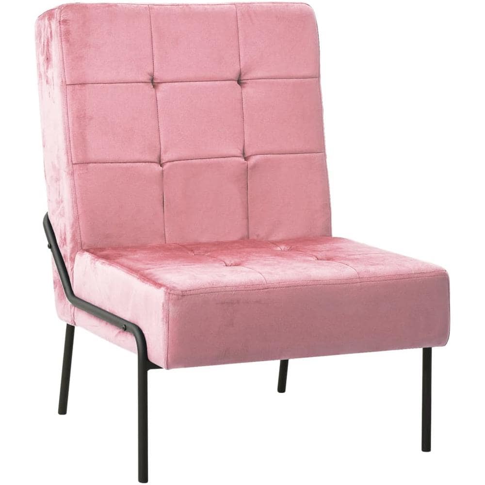 Poltrona Relax 65x79x87 Cm Rosa In Velluto - Foto 1