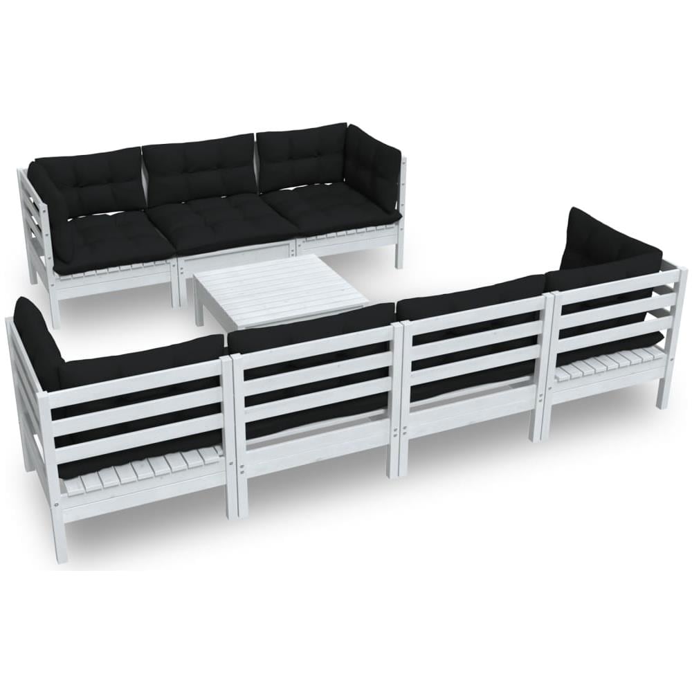 Set Divani Da Giardino 8 Pz Con Cuscini Legno Massello Di Pino - Foto 2