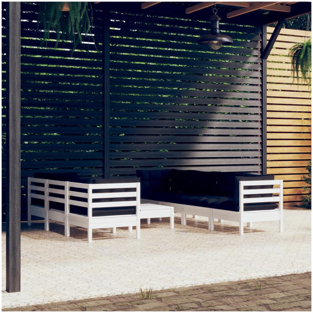 Set Divani Da Giardino 8 Pz Con Cuscini Legno Massello Di Pino - Foto 1