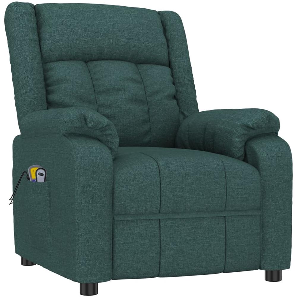 Poltrona Massaggiante Elettrica Verde Scuro in Tessuto - Foto 2