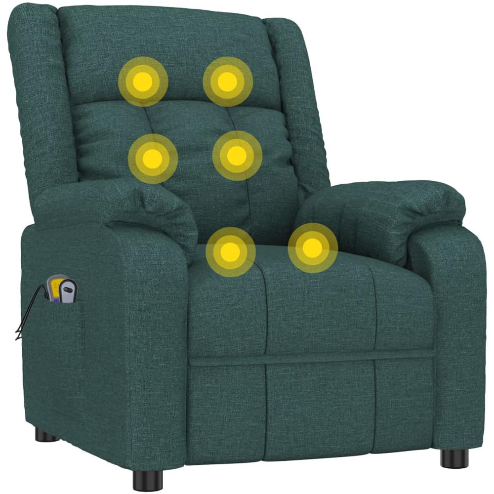 Poltrona Massaggiante Elettrica Verde Scuro in Tessuto - Foto 7