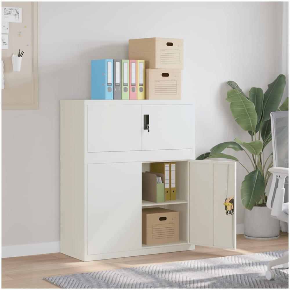 Armadio Classificatore Bianco 90x40x110 Cm In Acciaio - Foto 1