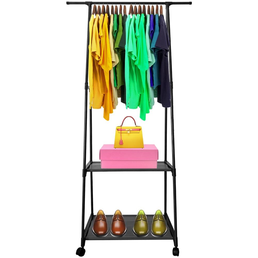 Appendiabiti Donkey Majestic Nyana Home 160x55x42 Cm 2 Ripiani, 1 Barra Superiore Nero - Foto 1