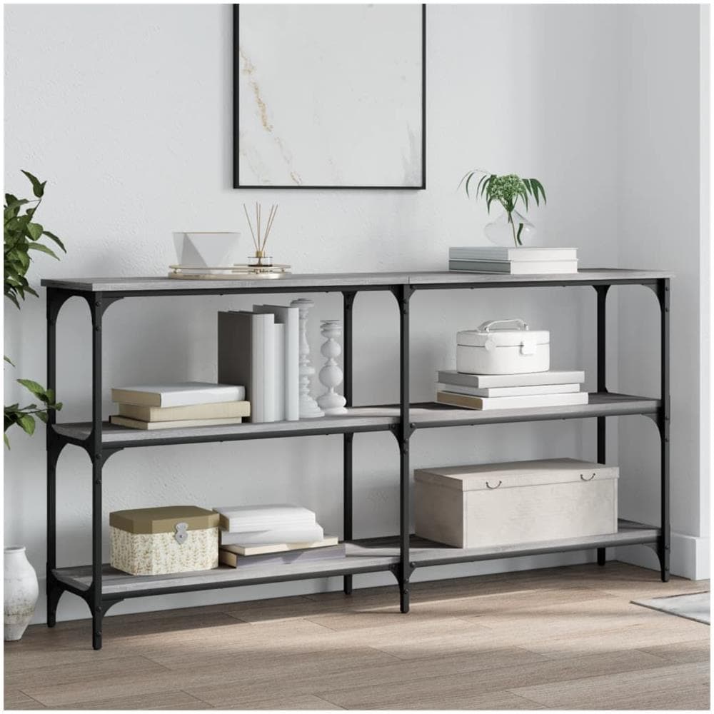 Tavolo Consolle Grigio Sonoma 150x29x75 Cm In Legno Multistrato - Foto 1