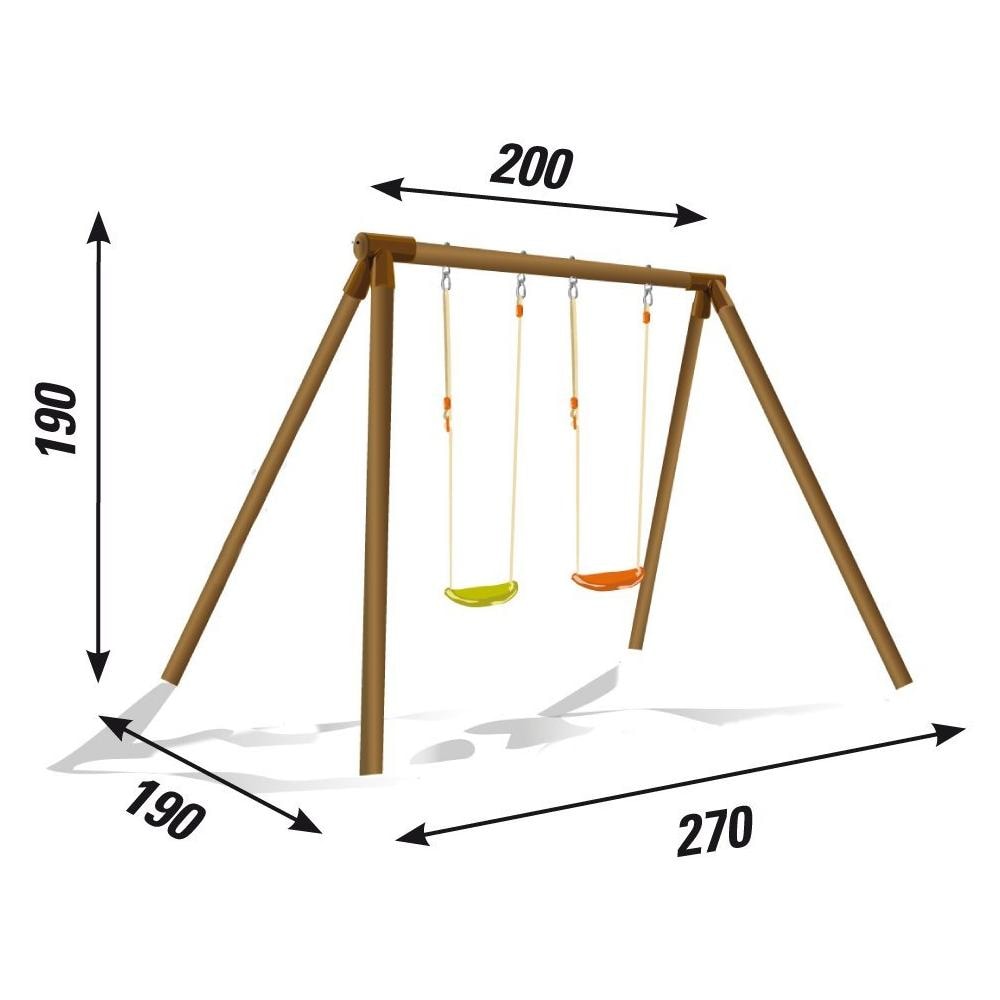 Altalena in Legno a Due Posti. Altezza 190 cm. - Foto 2