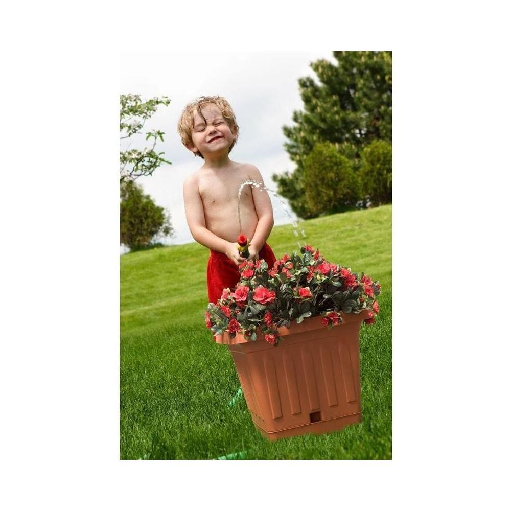 Vaso Terra Quadrato 50x50 Con Sottovaso Colore Terracotta - Foto 2