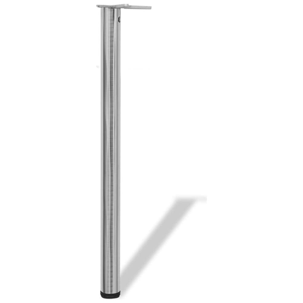 Set 4 Gambe Placcate In Nickel Per Tavolo Regolabili Altezza 870 Mm - Foto 2