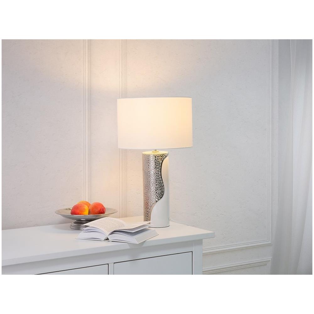 Lampada Da Tavolo Moderna In Color Bianco / argento Aiken - Foto 1