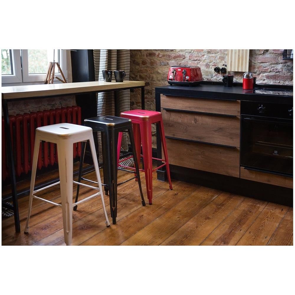 Set Di 2 Sgabelli Da Bar In Metallo Nero 76 Cm Cabrillo - Foto 2
