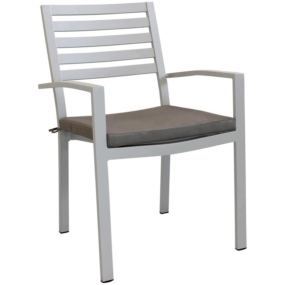 Dexter - Poltrona Da Giardino In Alluminio Impilabile Completa Di Cuscino - Foto 2