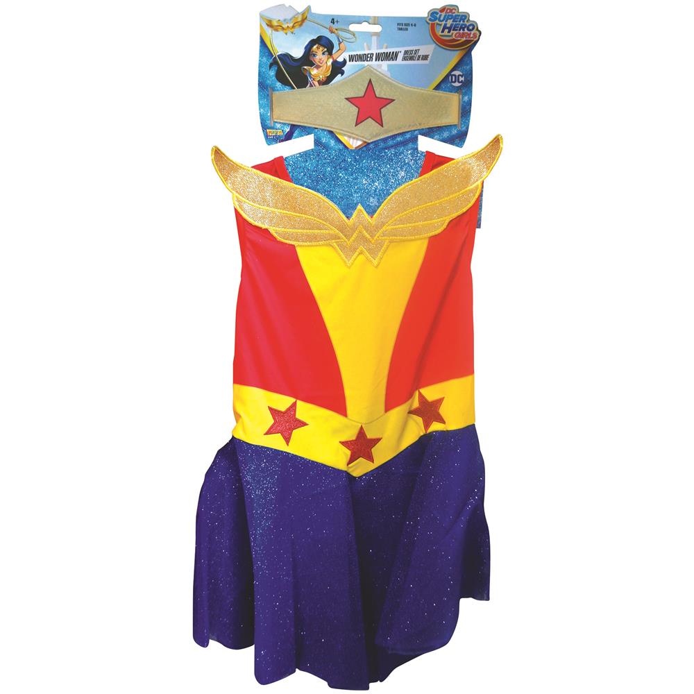 Costume Wonder Woman Dc Super Hero Girls Per Bambina - Taglia: 5/6 Anni (105/116 Cm)  - Foto 2