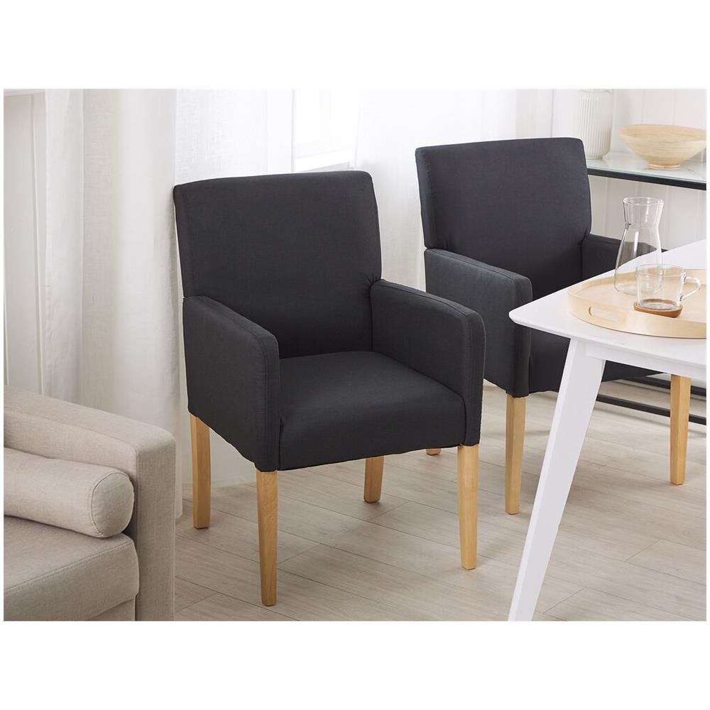 Sedia In Tessuto Nero Rockefeller - Foto 2