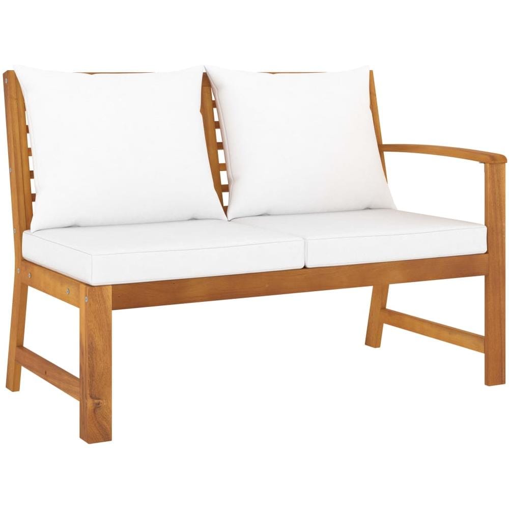 Set Divani da Giardino 5 pz con Cuscini Crema in Legno Acacia - Foto 2