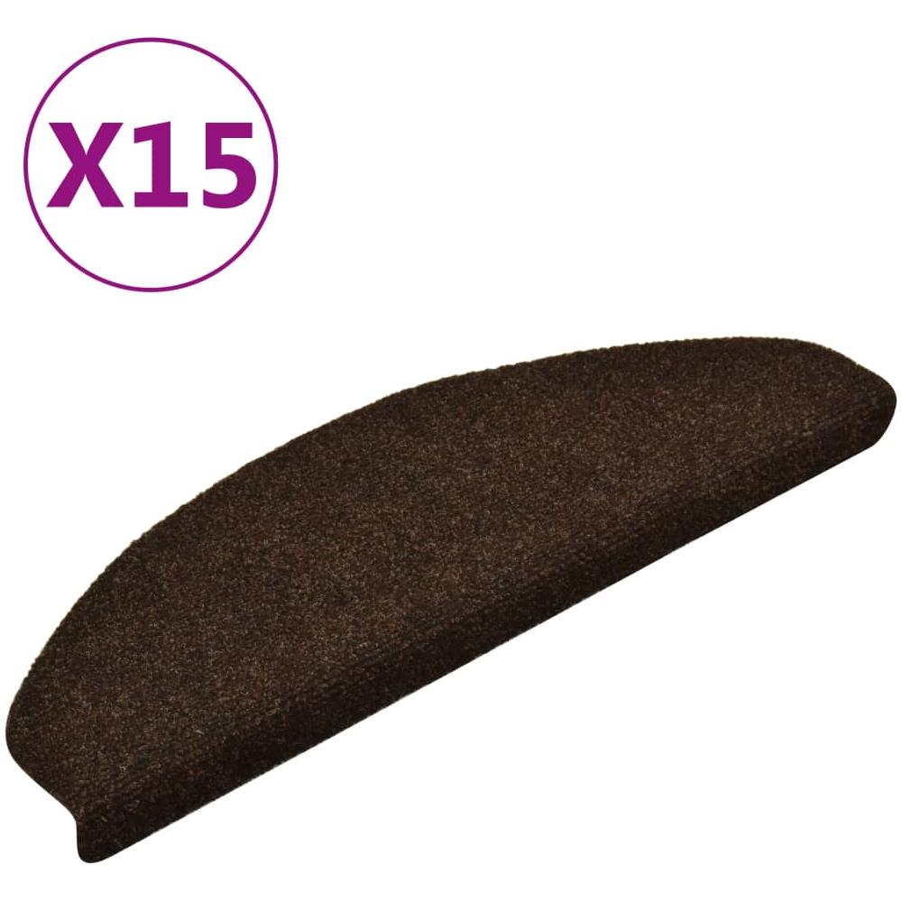 Tappetini Autoadesivi Scale 15 pz Marroni 65x21x4 cm Agugliati - Foto 1