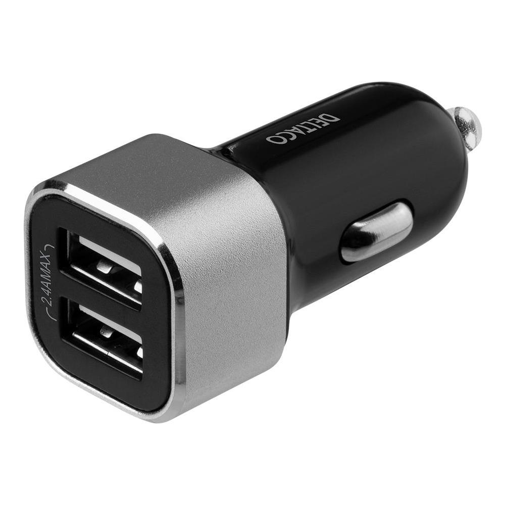 Caricabatteria Per Auto Usb Deltaco, 2x Usb-a, 2,4 A, Totale 17 W - Foto 1