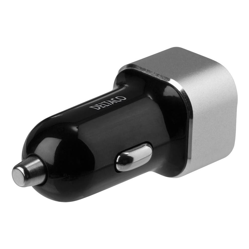 Caricabatteria Per Auto Usb Deltaco, 2x Usb-a, 2,4 A, Totale 17 W - Foto 3