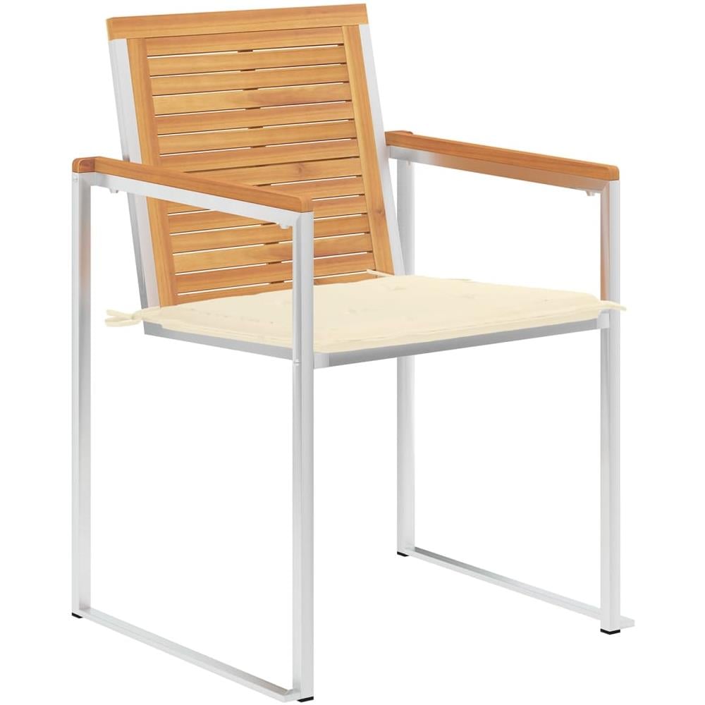 Sedie Da Giardino Con Cuscini 6 Pz In Legno Massello Di Teak - Foto 2