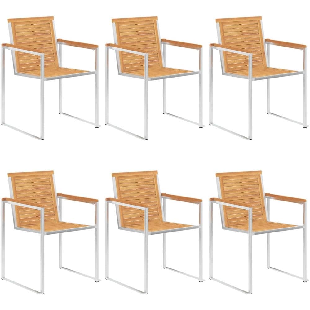 Sedie Da Giardino Con Cuscini 6 Pz In Legno Massello Di Teak - Foto 3