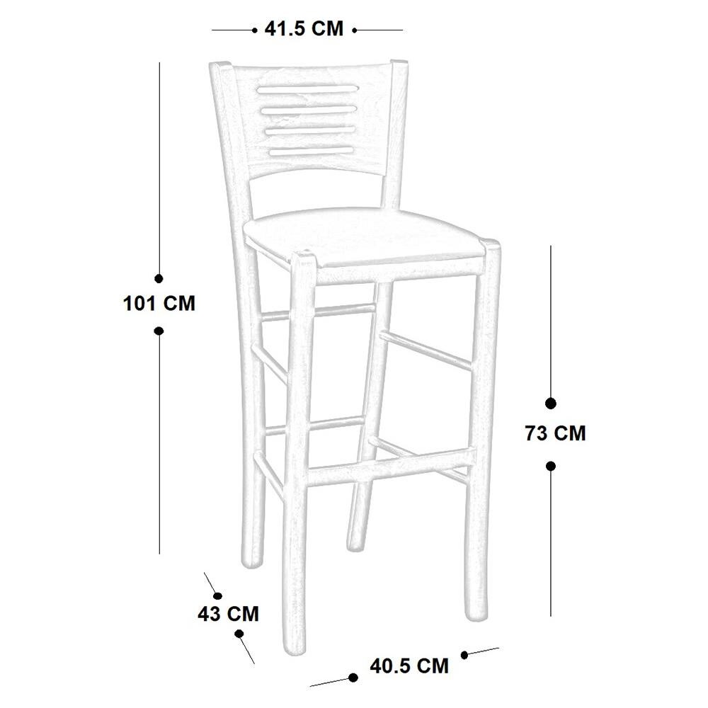 Sgabello Verona In Legno Noce Scuro H 73 Con Seduta Paglia - Foto 2