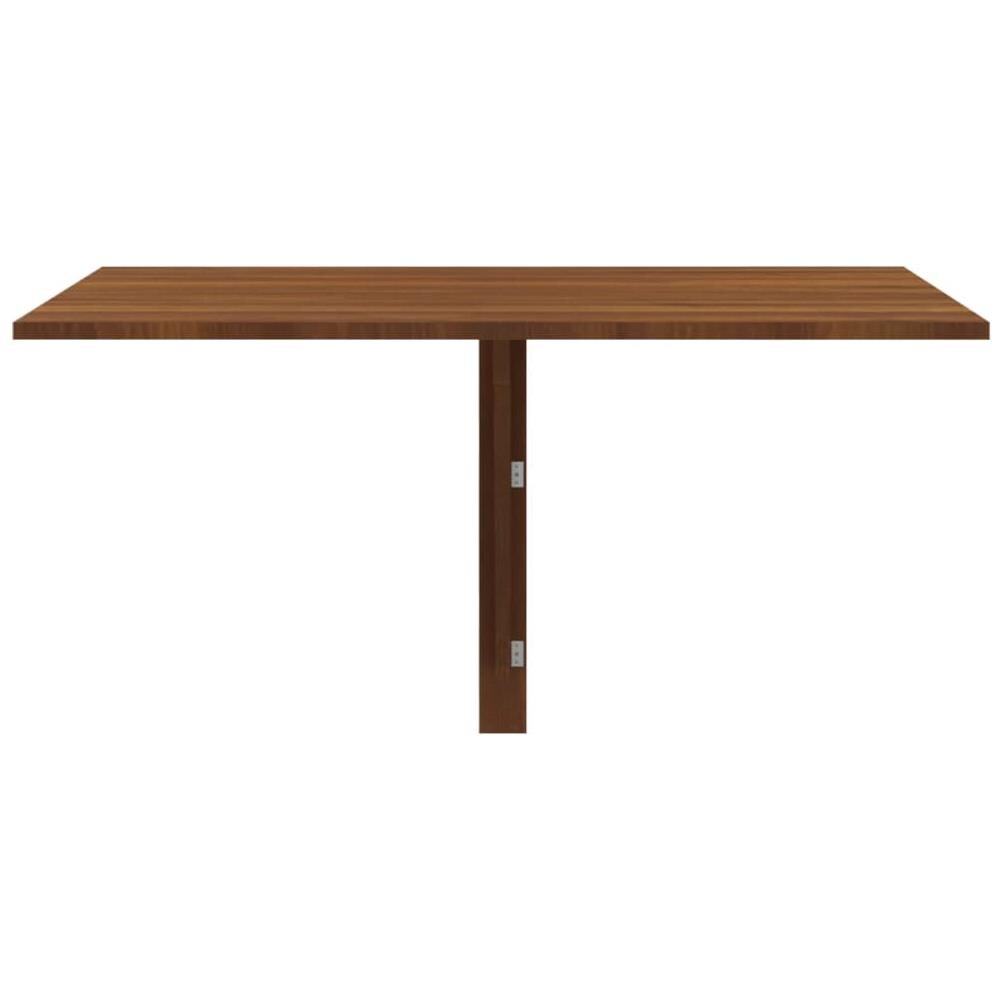 Tavolino Muro Pieghevole Rovere Marrone 100x60x56cm Multistrato - Foto 3