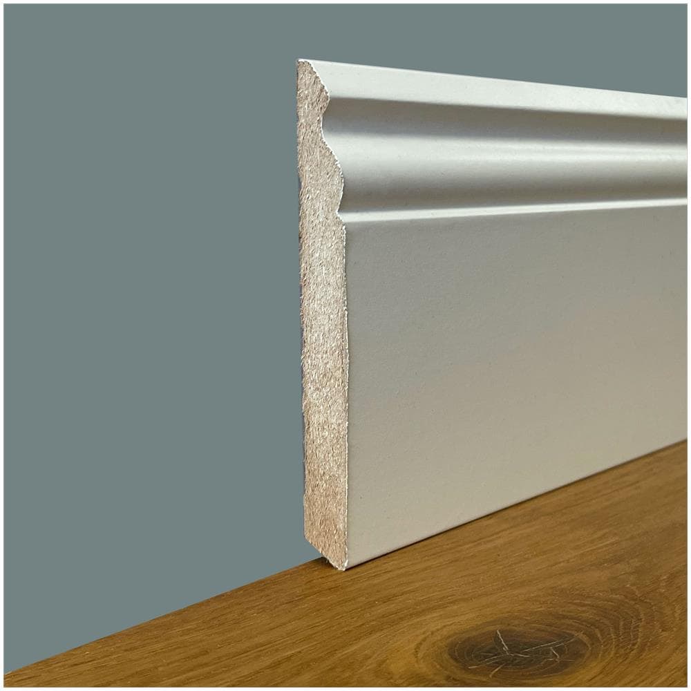 57,6ml Di Battiscopa Zoccolino Ducale In Fibra Di Legno Compatta 120x15 Bianco Ral 9010 - Foto 1