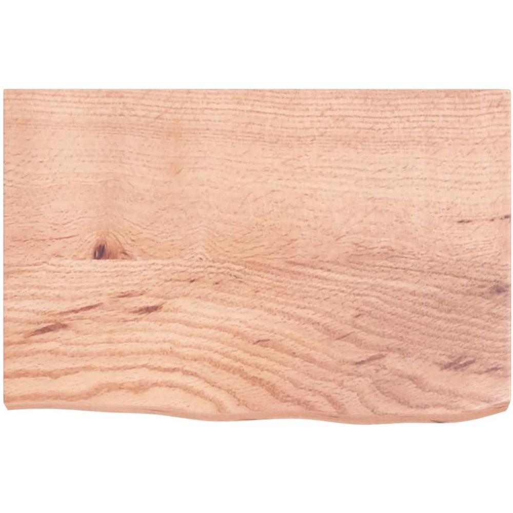 Ripiano Muro Marrone 60x40x (2-4) cm Massello Rovere Trattato - Foto 2