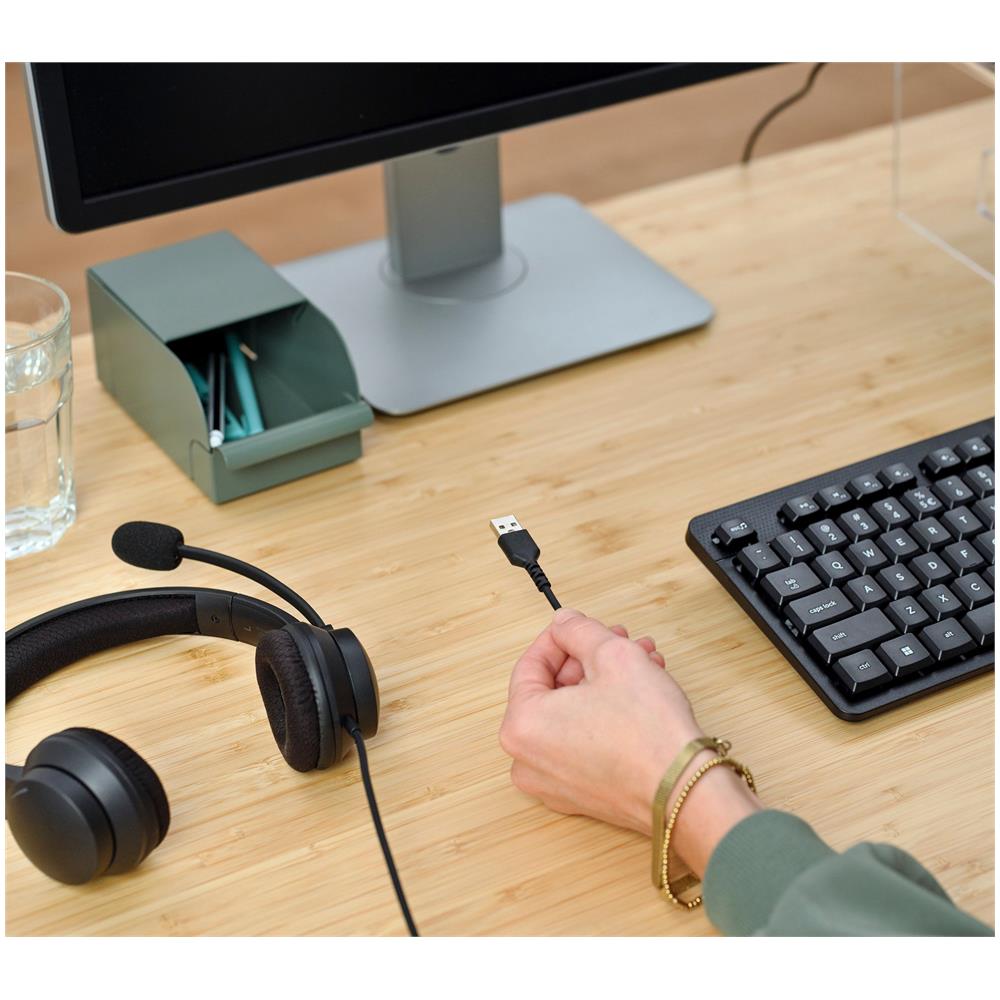 HS-260 Auricolare Cablato Passanuca Ufficio USB tipo A Nero - Foto 10