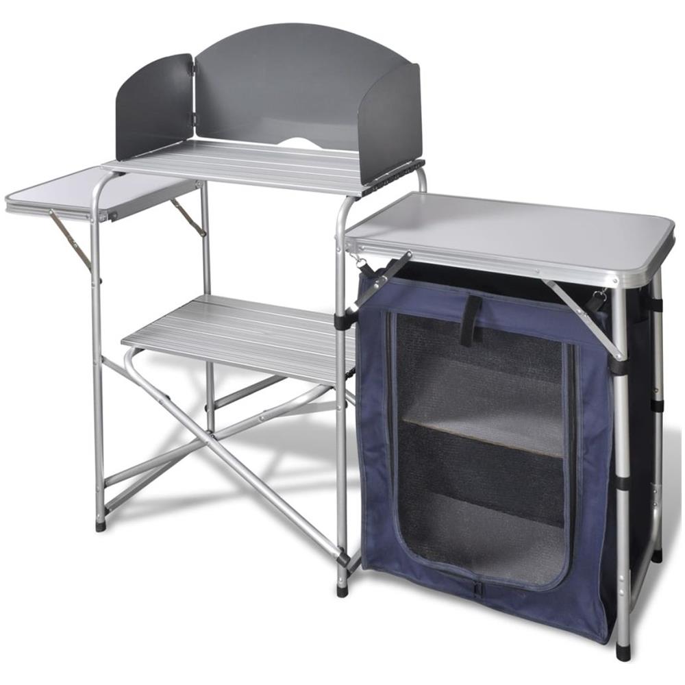 Unità Cucina Da Campeggio Pieghevole Con Parabrezza In Alluminio - Foto 1