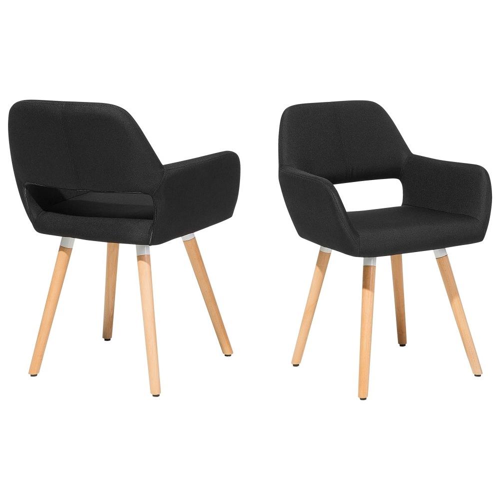 Set Di 2 Sedie Da Pranzo In Tessuto Blu - Con Braccioli, Gambe In Metallo Nero, Imbottite E Comfortevoli - Foto 7