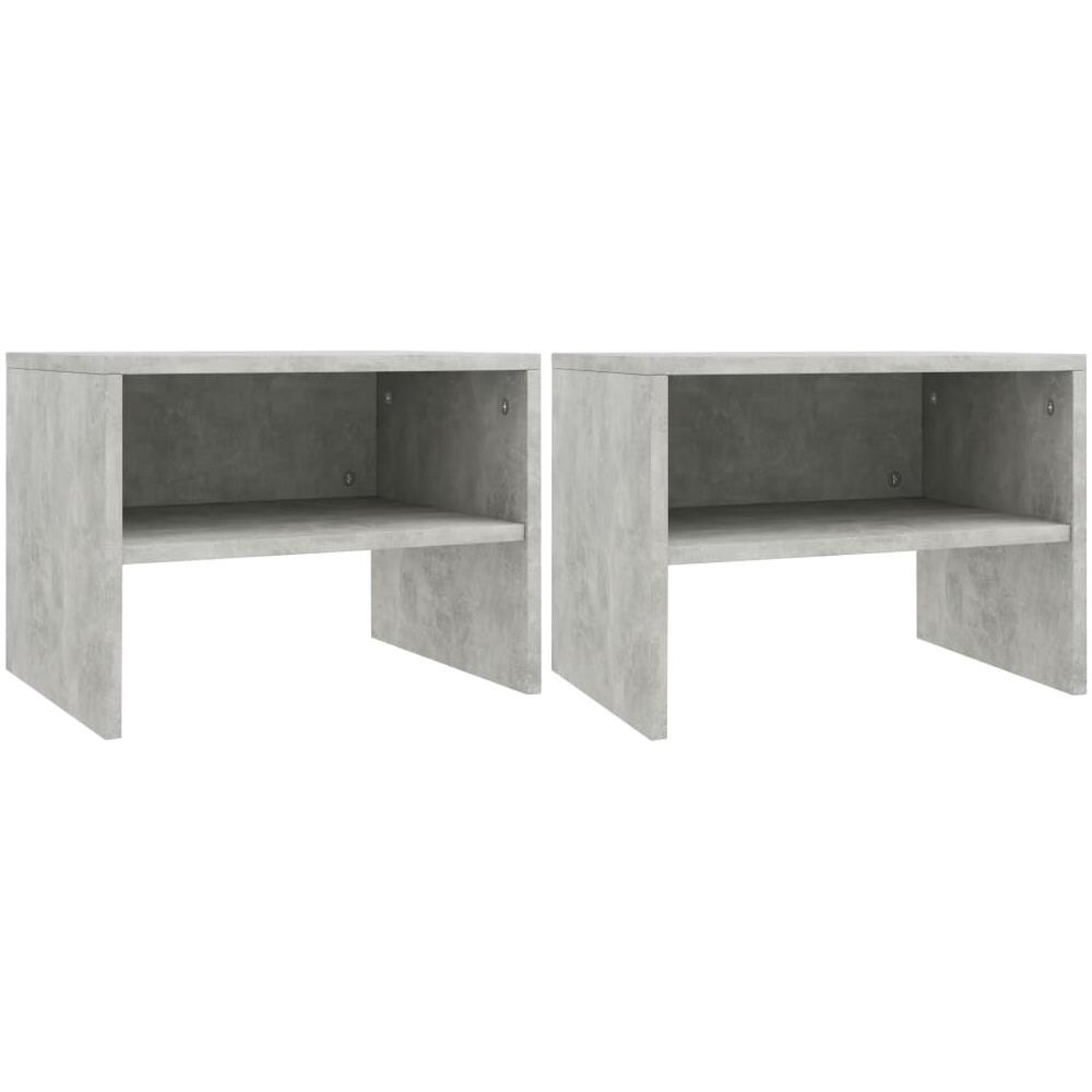 Comodini 2 pz Grigio Cemento 40x30x30 cm in Legno Multistrato - Foto 2