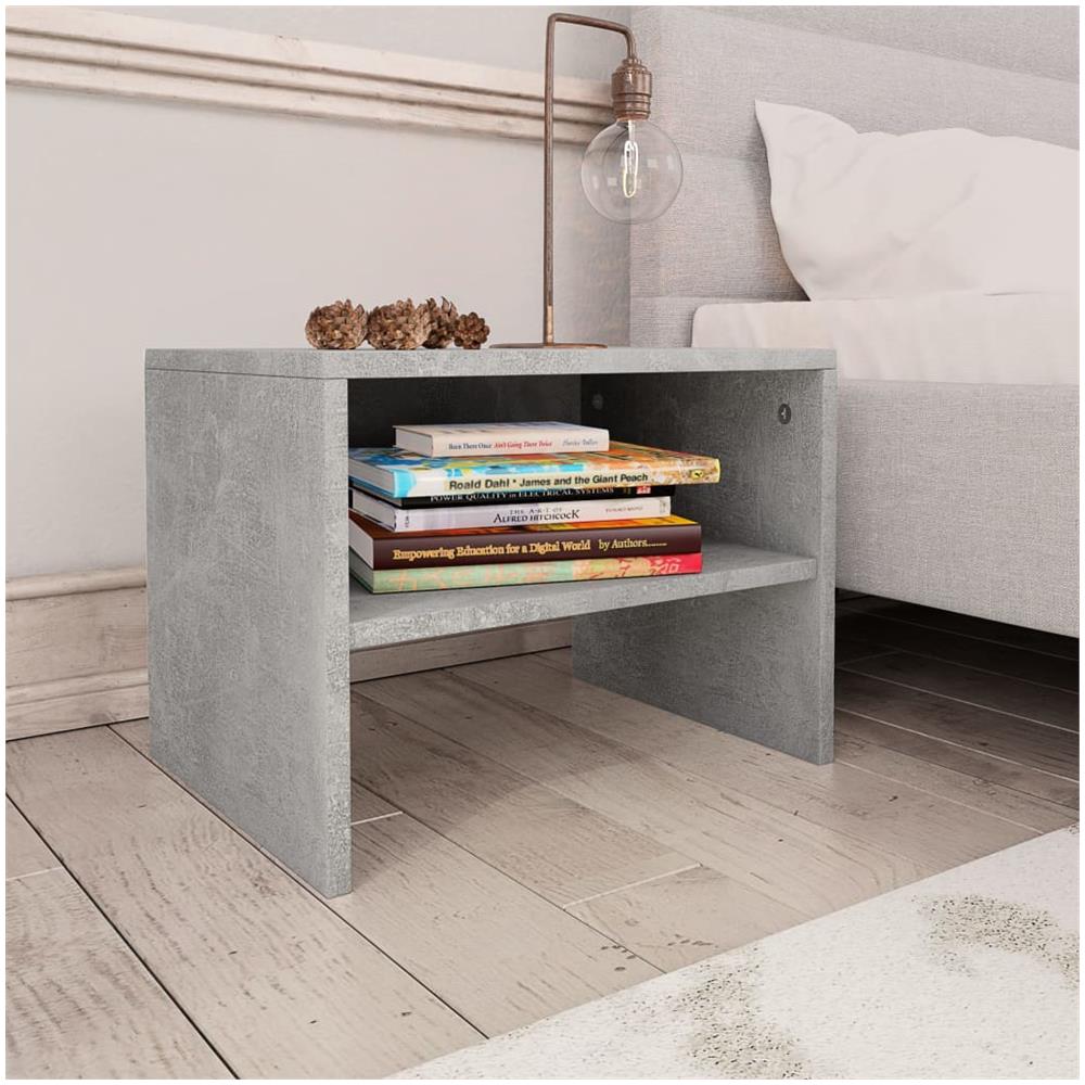 Comodini 2 pz Grigio Cemento 40x30x30 cm in Legno Multistrato - Foto 1