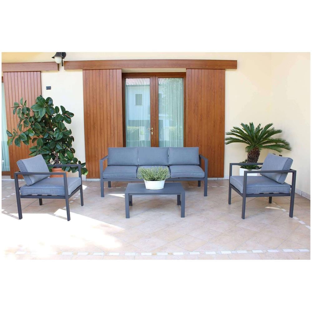 Aulus - Salotto Da Giardino In Alluminio 5 Posti - Foto 3