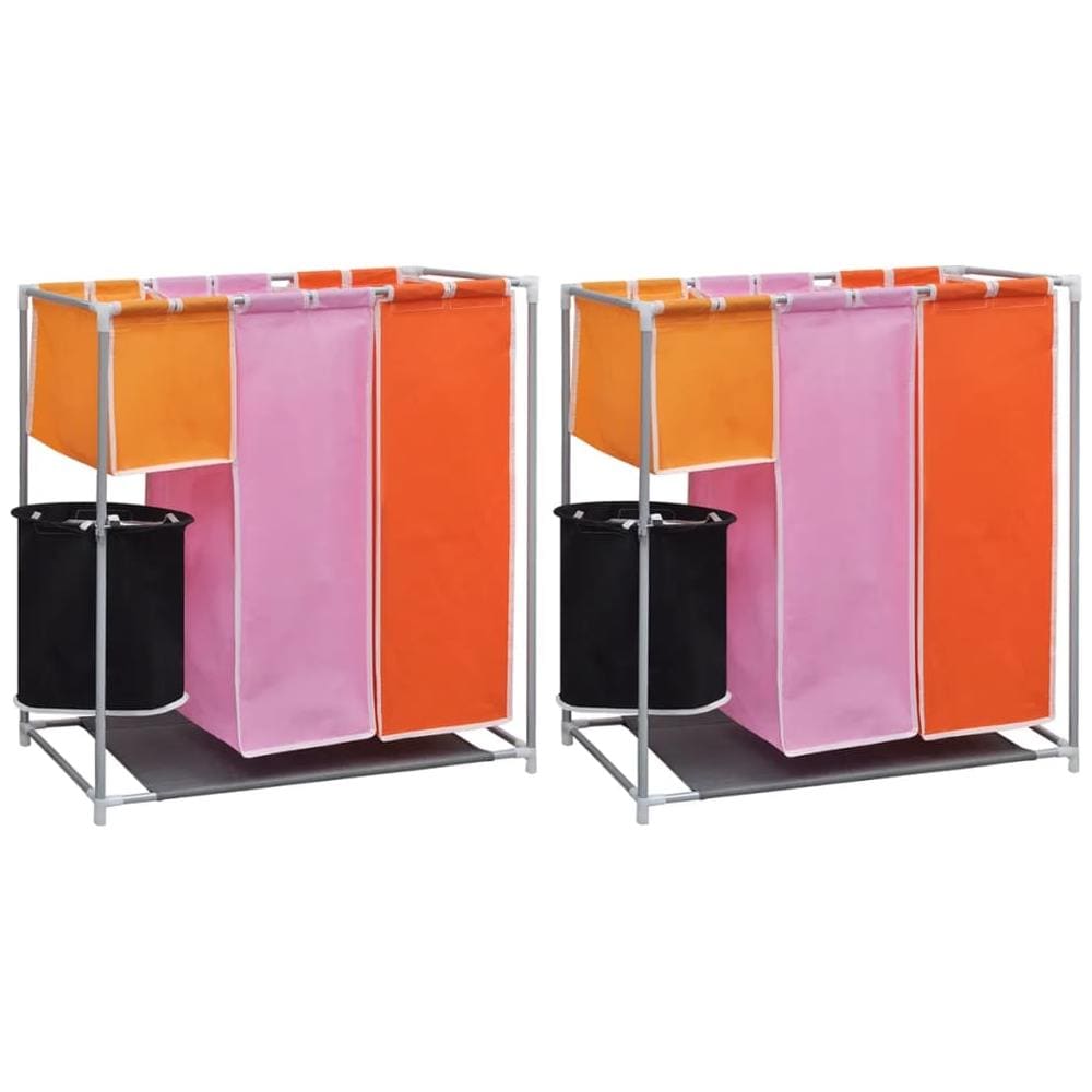 Portabiancheria A 3 Sezioni 2 Pz Con 1 Cestino Lavaggio - Foto 1