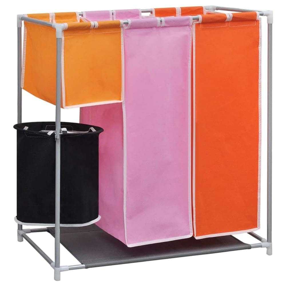 Portabiancheria A 3 Sezioni 2 Pz Con 1 Cestino Lavaggio - Foto 2