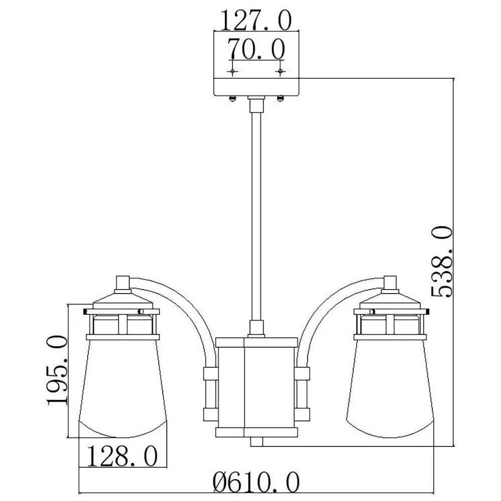 Lampadario A 5 Luci Per Esterni Illuminazione A Sospensione Bronzo Ip44, E27 - Foto 1