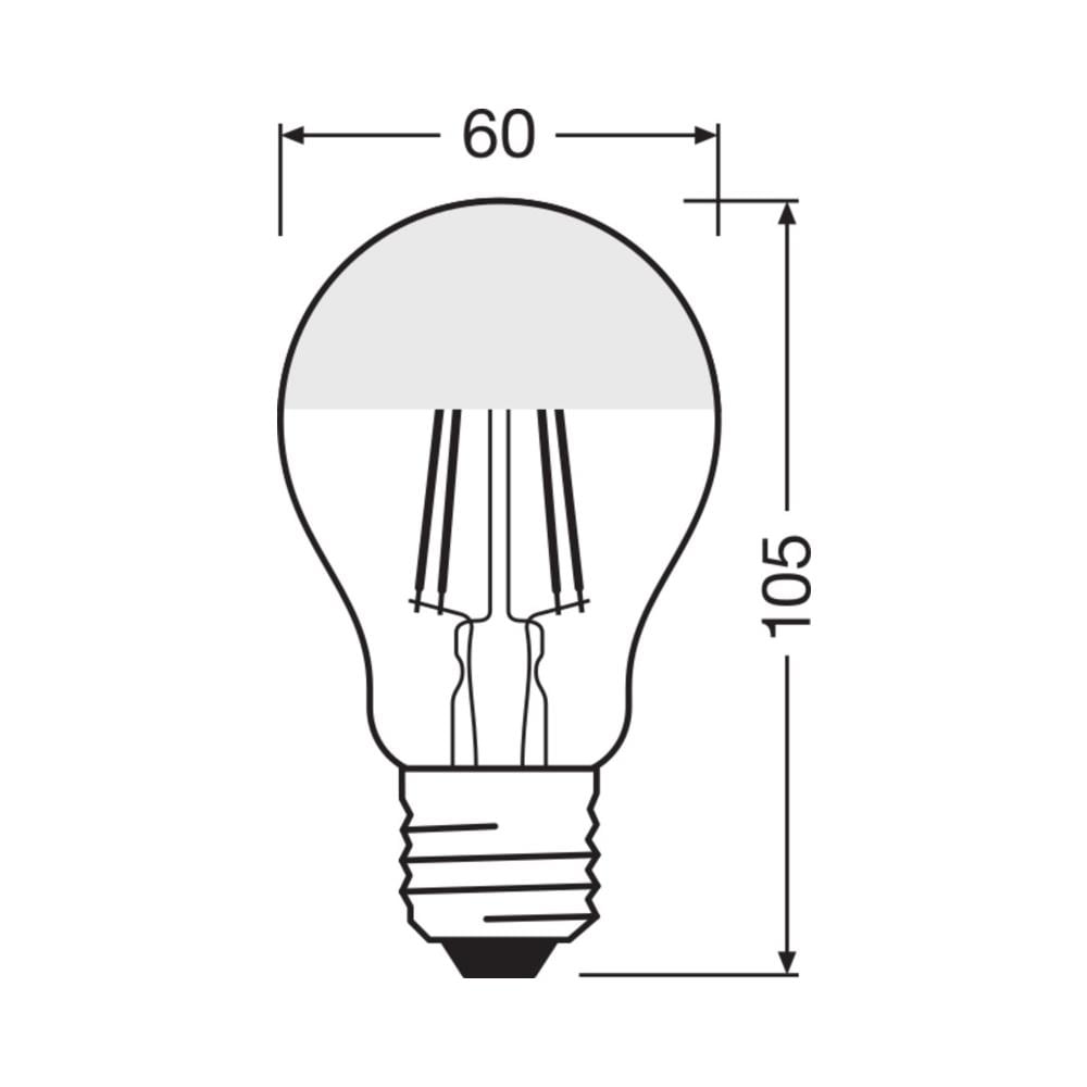 Lampadina Led Standard Oro Chiaro Filamento A Specchio - 4w Equivalente 37 E27 - Bianco Caldo - Foto 2