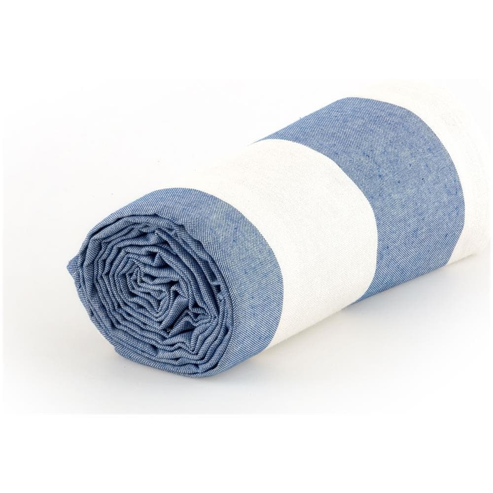 Telo Arredo Granfoulard Copritutto Cotone Made Italy Vari Disegni Arredatutto Copriletto Multiuso 1 Piazza Riga Fascia Blu - Foto 1