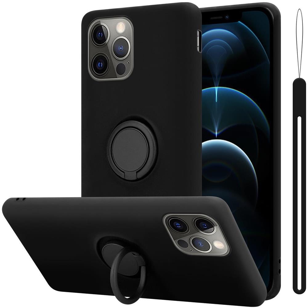 Cadorabo Custodia Compatibile Con Apple Iphone 13 Mini In Liquid Nero - Coperchio Protettivo In Silicone Tpu Flessibile Con Anello - Foto 1