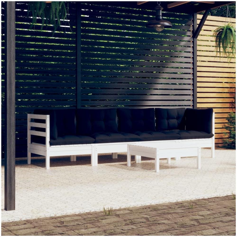 Set Divani Da Giardino 5 Pz Con Cuscini In Massello Di Pino - Foto 1
